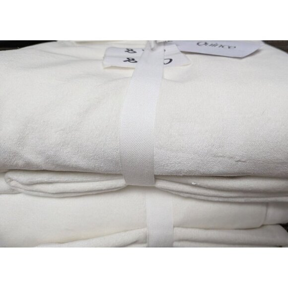 Quince Cotton Velvet Room Darkening Curtain Color White Size 48x84 -NEW- - Picture 2 of 6